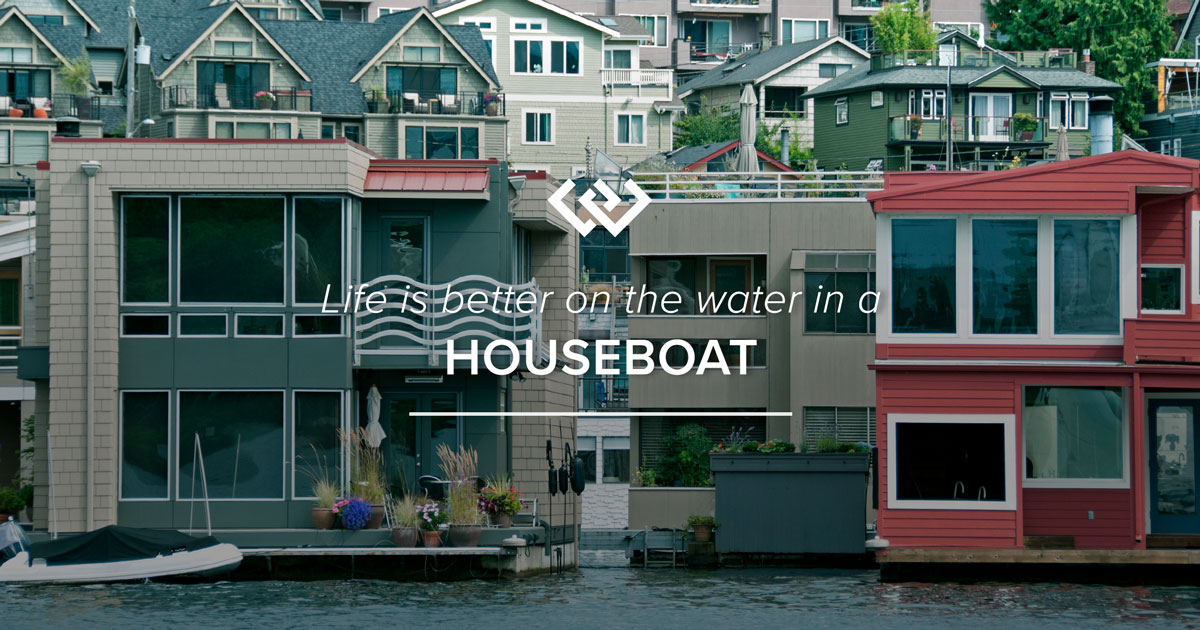 A boat designed or modified to be used as a home