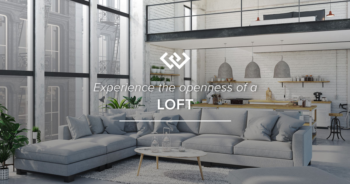 An apartment with a open floor plan referred to as a loft