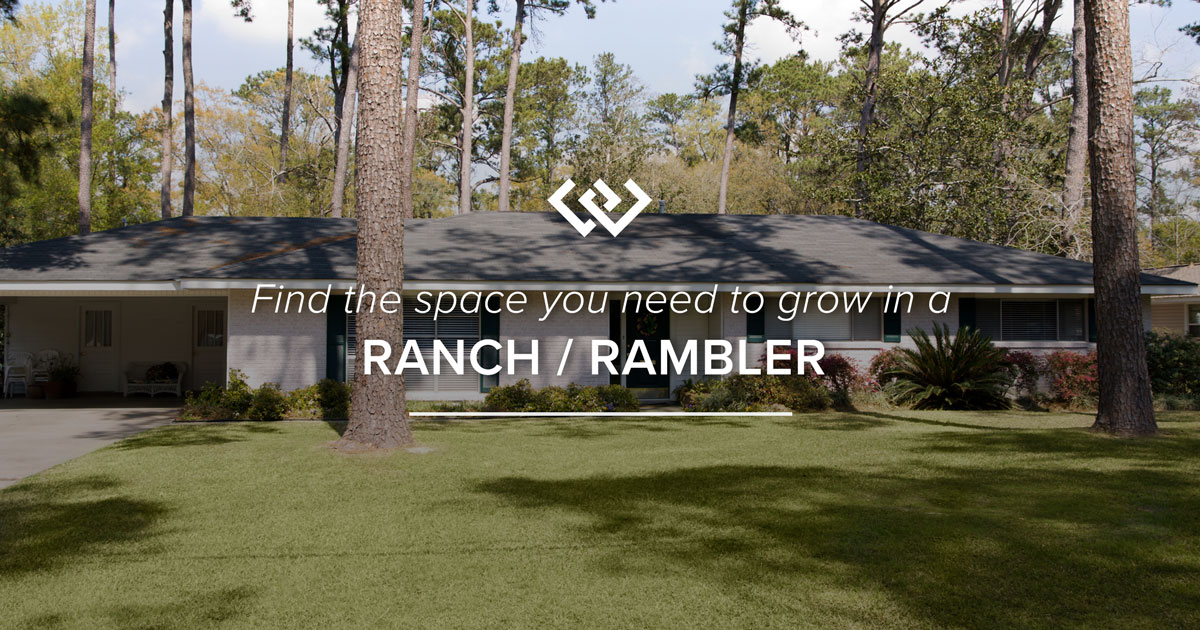 A home built in Ranch or Rambler architecture style